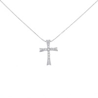 K18WG クロス ダイヤモンド ネックレス 0.30CT