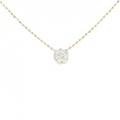 K18YG フラワー ダイヤモンド ネックレス 0.15CT