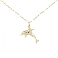 K18YG ドルフィン ダイヤモンド ネックレス