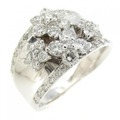 K18WG フラワー ダイヤモンド リング 1.00CT