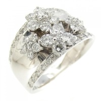 K18WG フラワー ダイヤモンド リング 1.00CT