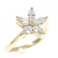 K18YG フラワー ダイヤモンド リング 0.54CT