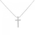 K18WG クロス ダイヤモンド ネックレス 0.12CT