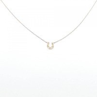 K18YG ホースシュー ダイヤモンド ネックレス 0.02CT