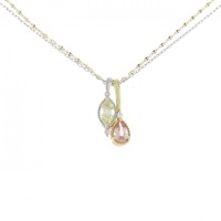 K18YG/PT サファイヤ ネックレス 0.408CT 拡散処理未検査