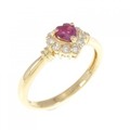 K18YG ハート ルビー リング 0.21CT
