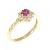 K18YG ハート ルビー リング 0.21CT