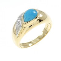 K18YG/PT ターコイズ リング