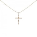 K10PG クロス ダイヤモンド ネックレス 0.03CT