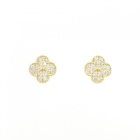 K18YG フラワー ダイヤモンド ピアス 0.16CT