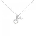 K18WG イニシャルA ダイヤモンド ネックレス 0.20CT