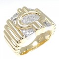 K18YG/PT ダイヤモンド リング 0.35CT