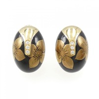 K18/K14/* フラワー ウルシ イヤリング