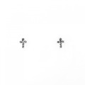 K18WG クロス ダイヤモンド ピアス 0.10CT