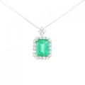 【リメイク】PT エメラルド ネックレス 4.12CT コロンビア産