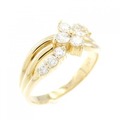 K18YG フラワー ダイヤモンド リング 0.50CT