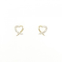 【リメイク】K18YG ハート ダイヤモンド ピアス 0.10CT