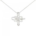 K18WG フラワー ダイヤモンド ネックレス 0.76CT
