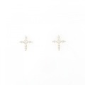 【リメイク】K18YG クロス ダイヤモンド ピアス 0.20CT