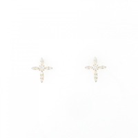 【リメイク】K18YG クロス ダイヤモンド ピアス 0.20CT
