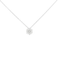 【リメイク】PT フラワー ダイヤモンド ネックレス 0.10CT