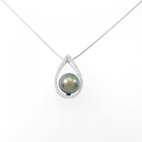 K18WG 黒蝶パール ネックレス 11.8mm