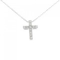 【新品】PT クロス ダイヤモンド ネックレス 0.25CT