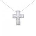 K18WG クロス ダイヤモンド ネックレス 2.29CT