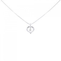 K18WG ハート ダイヤモンド ネックレス 0.10CT