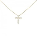 K18YG クロス ダイヤモンド ネックレス 0.20CT