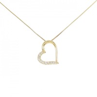K18YG ハート ダイヤモンド ネックレス 0.10CT
