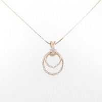 K18PG/750PG フラワー ダイヤモンド ネックレス 0.50CT