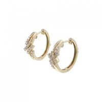 K18YG フープ ダイヤモンド ピアス 0.34CT