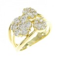 K18YG フラワー ダイヤモンド リング 1.00CT