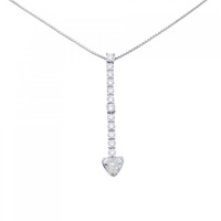 PT ハート ダイヤモンド ネックレス 0.528CT