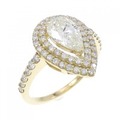 【リメイク】K18YG ダイヤモンド リング 1.013CT M SI1 ペアシェイプ