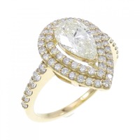 【リメイク】K18YG ダイヤモンド リング 1.013CT M SI1 ペアシェイプ