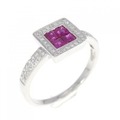 K18WG ルビー リング 0.45CT
