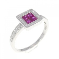 K18WG ルビー リング 0.45CT