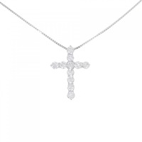 K18WG クロス ダイヤモンド ネックレス 2.027CT