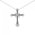 K18WG/K18BG クロス ダイヤモンド ネックレス 1.13CT