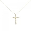 【リメイク】K18YG クロス ダイヤモンド ネックレス 0.25CT