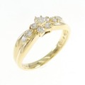 K18YG フラワー ダイヤモンド リング 0.30CT