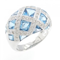 750WG ブルートパーズ リング 5.08CT