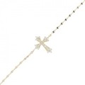 K18PG クロス ダイヤモンド アンクレット 0.24CT