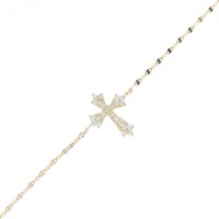 K18PG クロス ダイヤモンド アンクレット 0.24CT