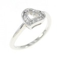 K18WG ハート ダイヤモンド リング 0.13CT