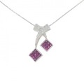 K18WG ルビー ネックレス 0.71CT