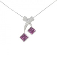 K18WG ルビー ネックレス 0.71CT