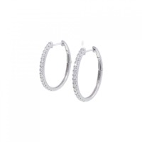 K18WG フープ ダイヤモンド ピアス 0.52CT